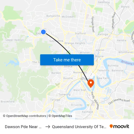 Dawson Pde Near Link Rd to Queensland University Of Technology map