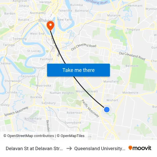 Delavan St at Delavan Street Park, Stop 85 to Queensland University Of Technology map
