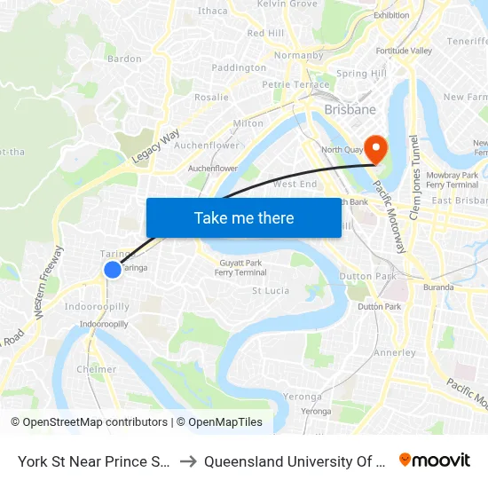 York St Near Prince St, Stop 29 to Queensland University Of Technology map