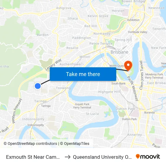 Exmouth St Near Camp St, Stop 26 to Queensland University Of Technology map