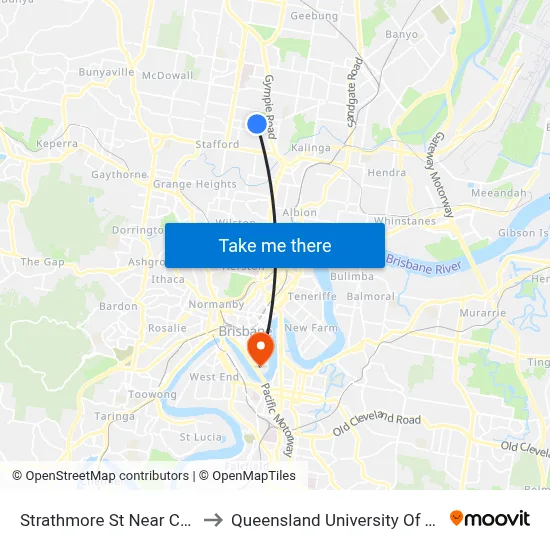 Strathmore St Near Connolly St to Queensland University Of Technology map