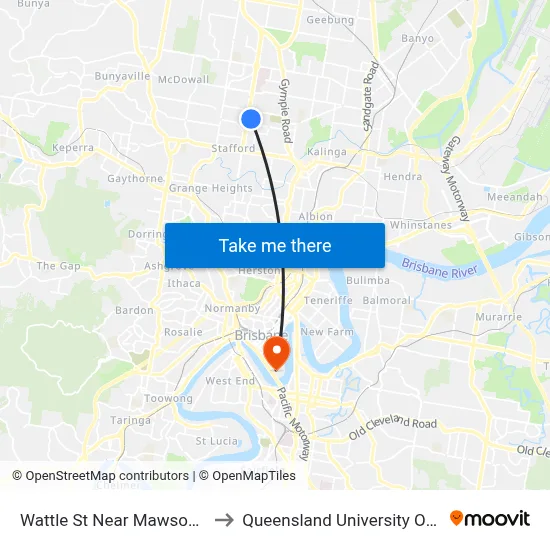 Wattle St Near Mawson St, Stop 35 to Queensland University Of Technology map