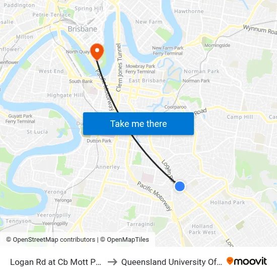 Logan Rd at Cb Mott Park, Stop 26 to Queensland University Of Technology map