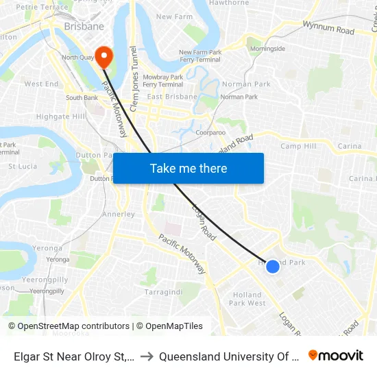 Elgar St Near Olroy St, Stop 47a to Queensland University Of Technology map