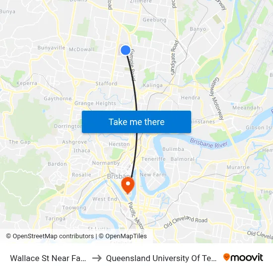 Wallace St Near Farnell St to Queensland University Of Technology map