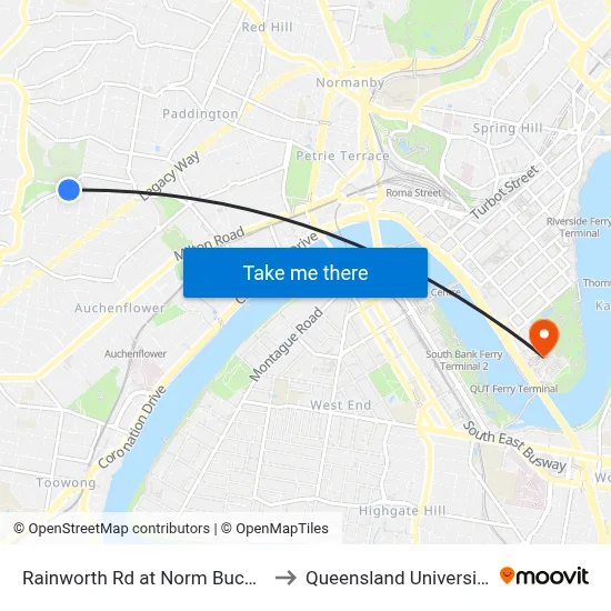 Rainworth Rd at Norm Buchan Park East, Stop 12 to Queensland University Of Technology map