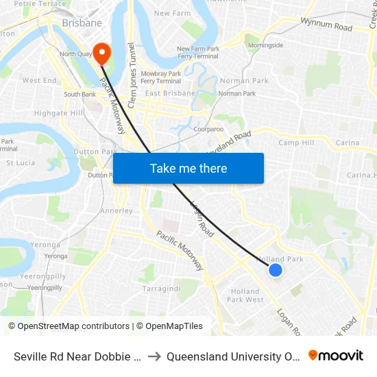 Seville Rd Near Dobbie St, Stop 47c to Queensland University Of Technology map