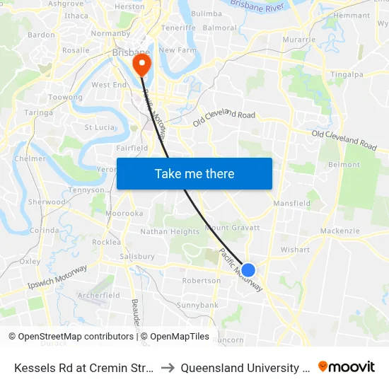 Kessels Rd at Cremin Street, Stop 60/45 to Queensland University Of Technology map