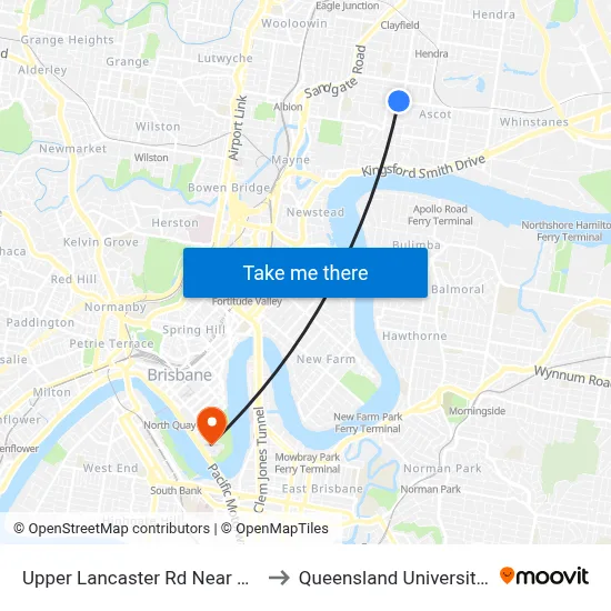 Upper Lancaster Rd Near Wren Street, Stop 25 to Queensland University Of Technology map