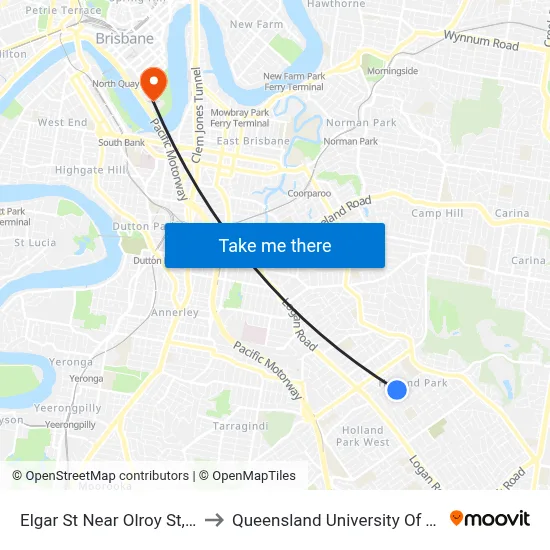 Elgar St Near Olroy St, Stop 47a to Queensland University Of Technology map