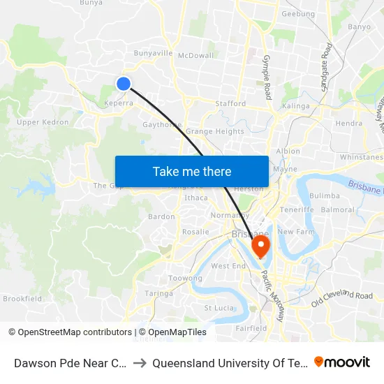 Dawson Pde Near Casey St to Queensland University Of Technology map