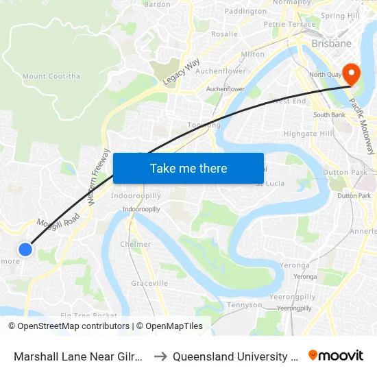 Marshall Lane Near Gilruth Rd, Stop 36 to Queensland University Of Technology map