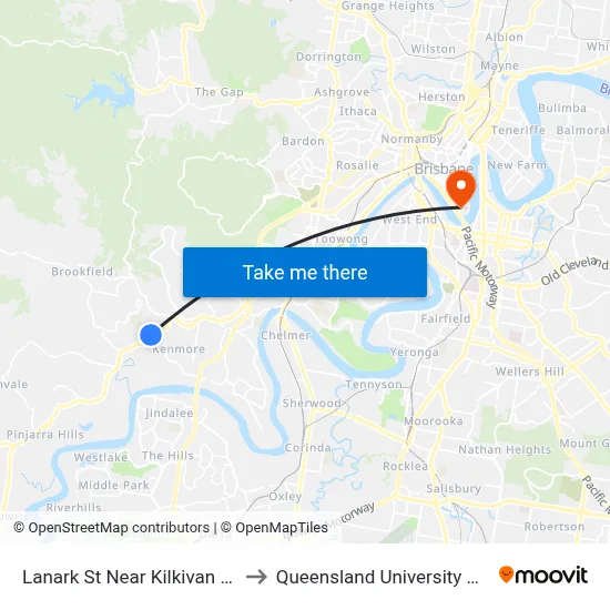 Lanark St Near Kilkivan Ave, Stop 39a to Queensland University Of Technology map