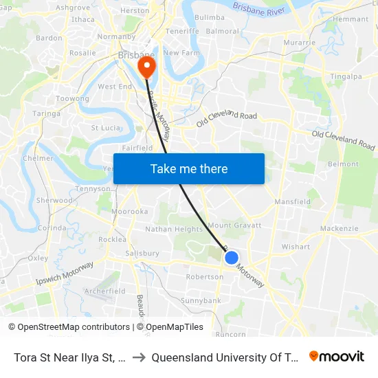 Tora St Near Ilya St, Stop 77 to Queensland University Of Technology map
