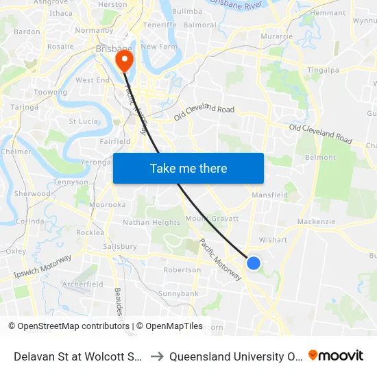 Delavan St at Wolcott Street, Stop 86 to Queensland University Of Technology map