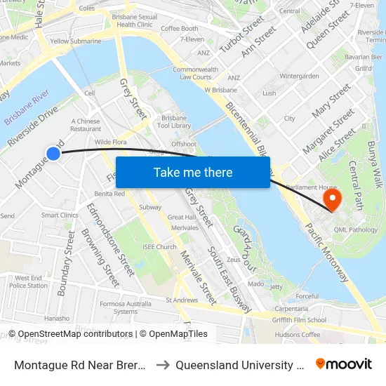 Montague Rd Near Brereton St, Stop 5 to Queensland University Of Technology map