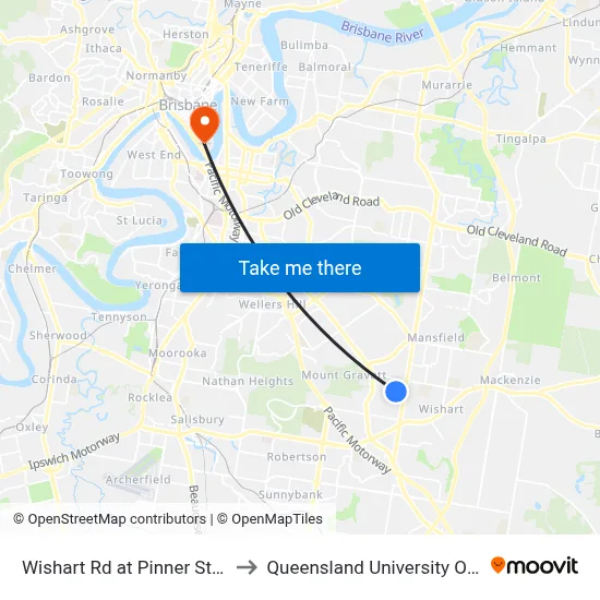 Wishart Rd at Pinner Street, Stop 43 to Queensland University Of Technology map