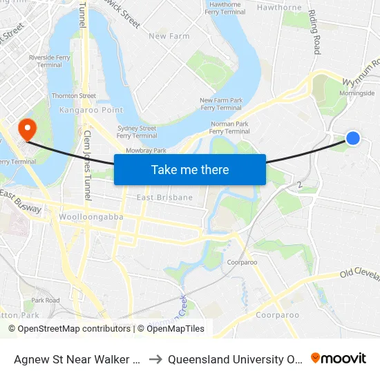 Agnew St Near Walker Ave, Stop 42 to Queensland University Of Technology map