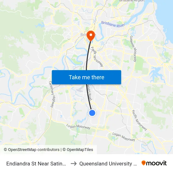 Endiandra St Near Satinash St, Stop 87 to Queensland University Of Technology map