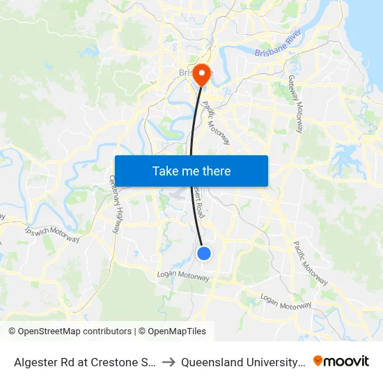 Algester Rd at Crestone Street Stop 90/89 to Queensland University Of Technology map