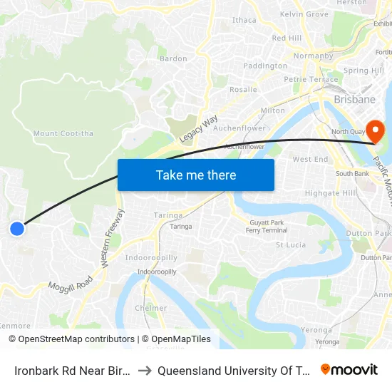 Ironbark Rd Near Birchley St to Queensland University Of Technology map