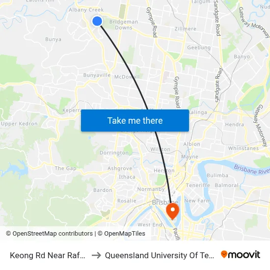 Keong Rd Near Rafter Ave to Queensland University Of Technology map