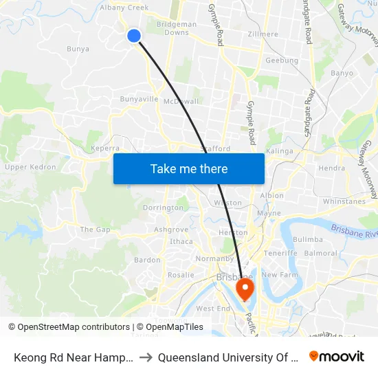 Keong Rd Near Hampshire Tce to Queensland University Of Technology map