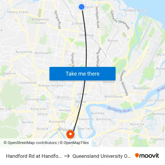 Handford Rd at Handford - Roghan to Queensland University Of Technology map