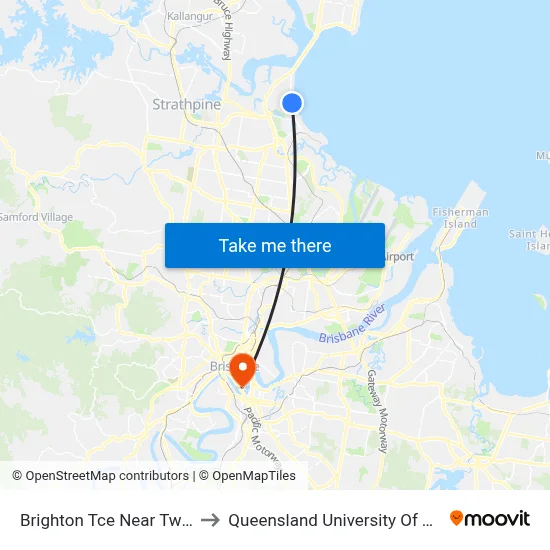 Brighton Tce Near Twelfth Ave to Queensland University Of Technology map