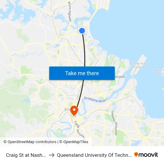 Craig St at Nashville to Queensland University Of Technology map