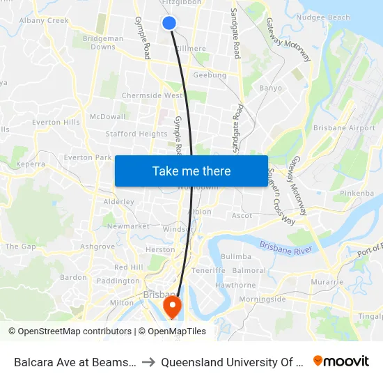 Balcara Ave at Beams - Balcara to Queensland University Of Technology map