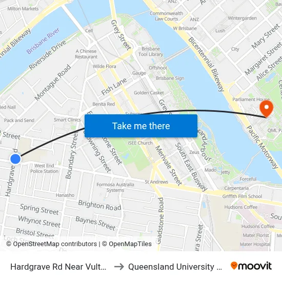 Hardgrave Rd Near Vulture St, Stop 9c to Queensland University Of Technology map