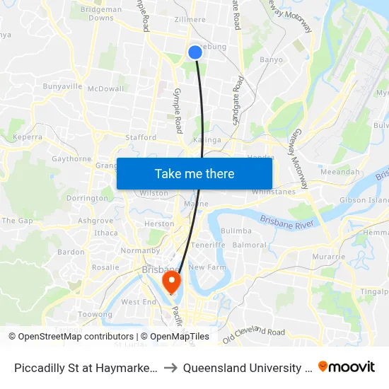Piccadilly St at Haymarket Street, Stop 48 to Queensland University Of Technology map