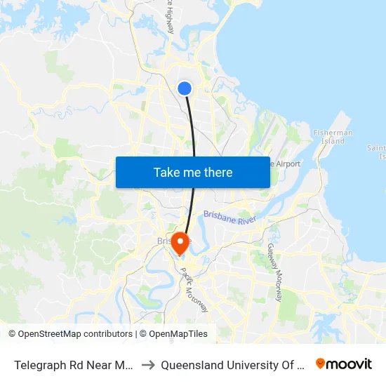 Telegraph Rd Near Mustang St to Queensland University Of Technology map