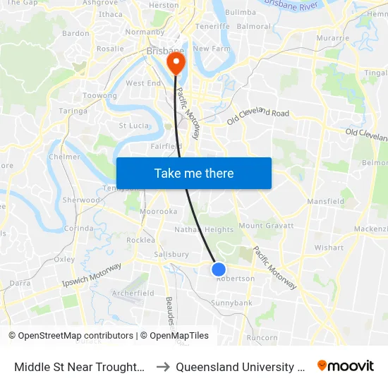 Middle St Near Troughton Rd, Stop 53 to Queensland University Of Technology map