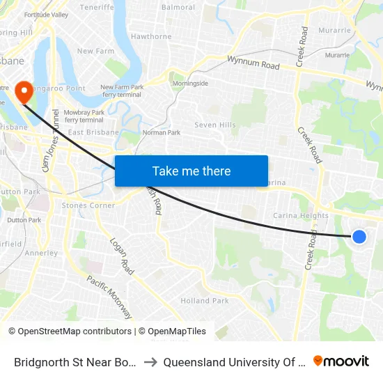 Bridgnorth St Near Boynedale St to Queensland University Of Technology map