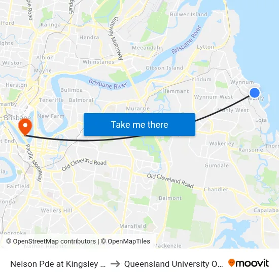 Nelson Pde at Kingsley Tce, Stop 89 to Queensland University Of Technology map