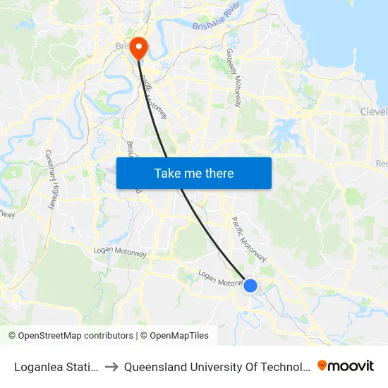 Loganlea Station to Queensland University Of Technology map