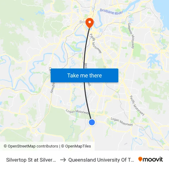 Silvertop St at Silvertop Park to Queensland University Of Technology map
