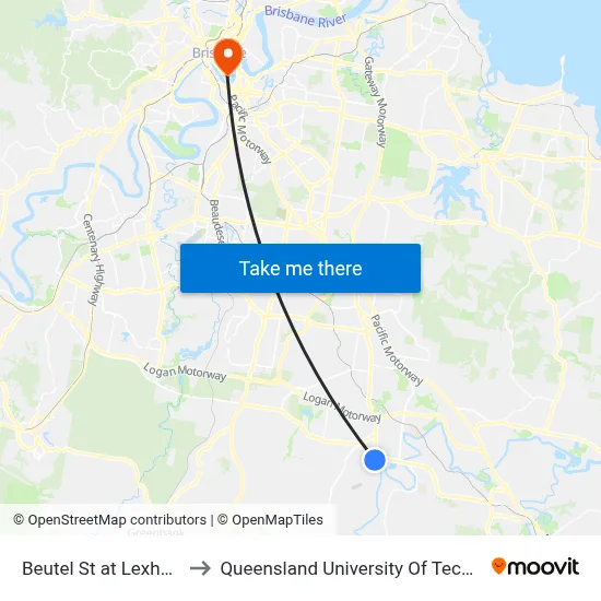 Beutel St at Lexham St to Queensland University Of Technology map