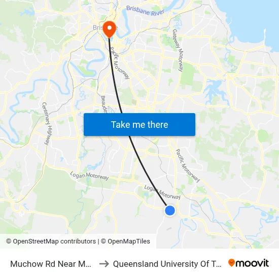 Muchow Rd Near Moffatt Rd to Queensland University Of Technology map