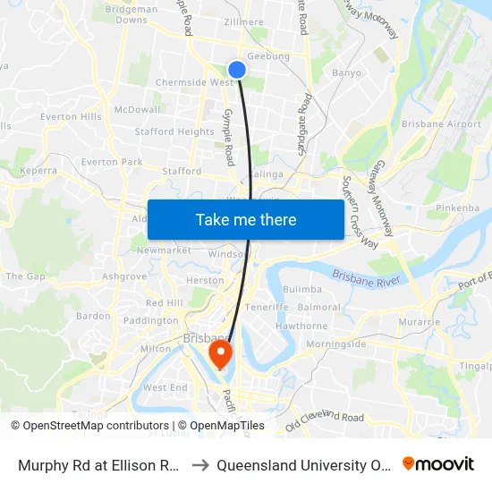 Murphy Rd at Ellison Road, Stop 41 to Queensland University Of Technology map