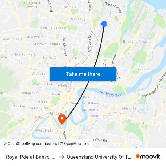 Royal Pde at Banyo, Stop 30 to Queensland University Of Technology map