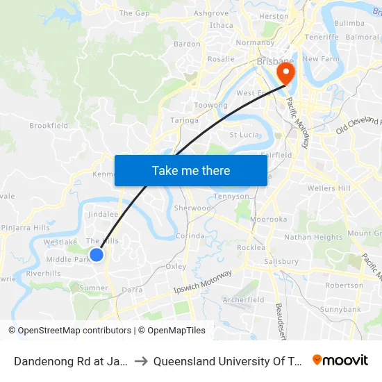 Dandenong Rd at Jamboree to Queensland University Of Technology map