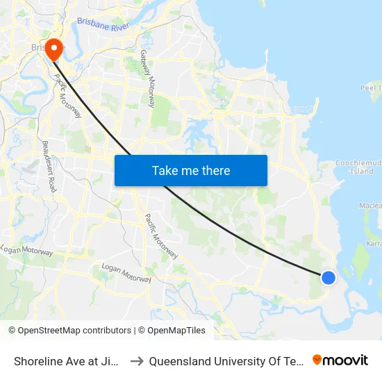 Shoreline Ave at Jingeri St to Queensland University Of Technology map