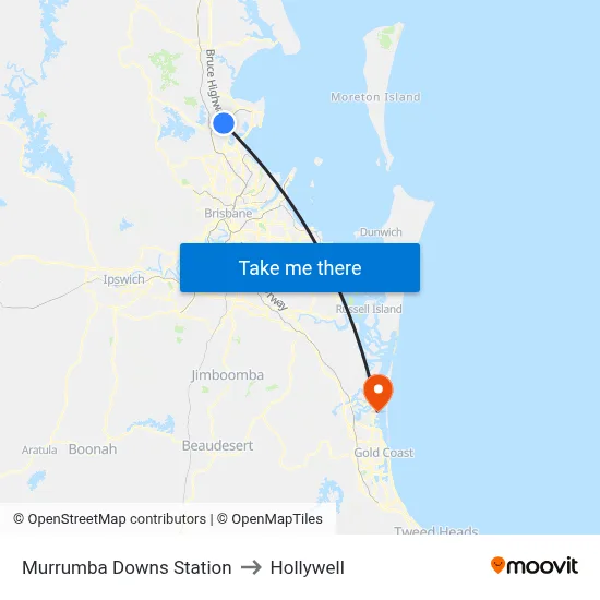 Murrumba Downs Station to Hollywell map