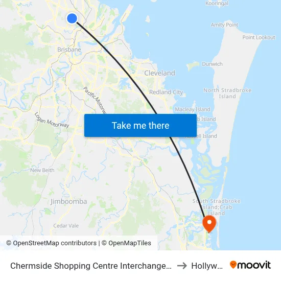Chermside Shopping Centre Interchange H to Hollywell map