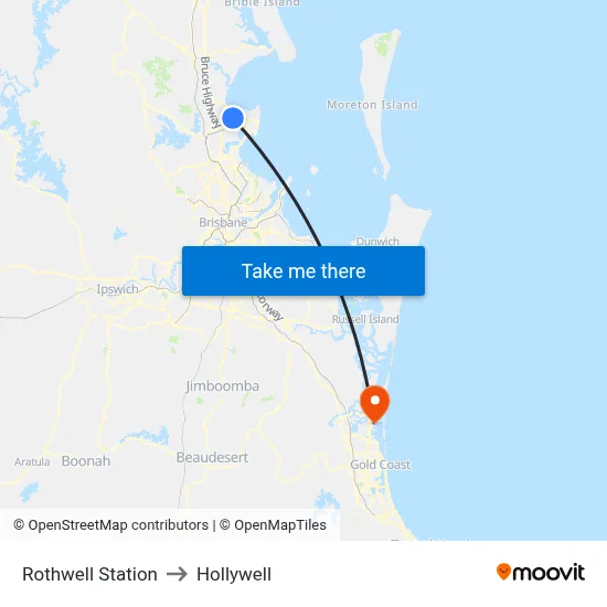 Rothwell Station to Hollywell map