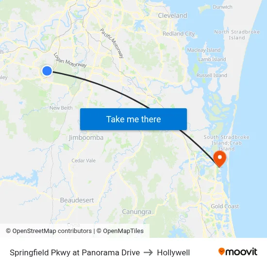 Springfield Pkwy at Panorama Drive to Hollywell map