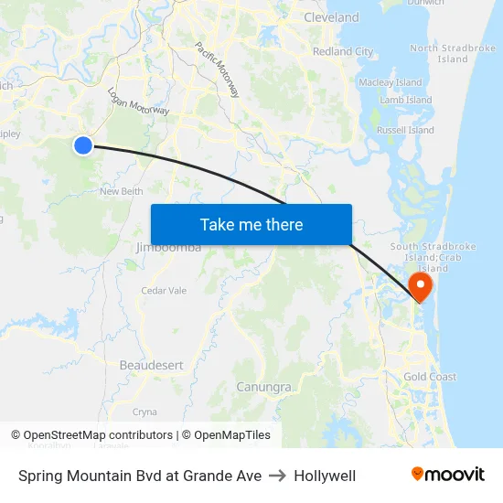 Spring Mountain Bvd at Grande Ave to Hollywell map